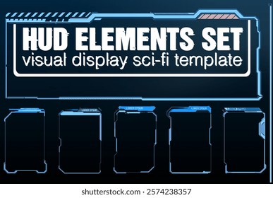 Visual display sci-fi template featuring HUD elements set for futuristic projects