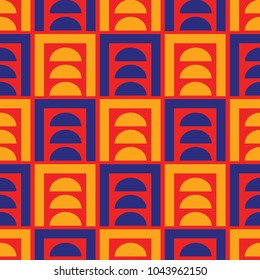 Visual distortion illusion seamless pattern. Strict line geometric pattern for your design.