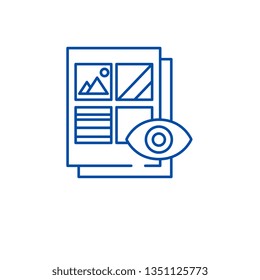 Visual document line icon concept. Visual document flat  vector symbol, sign, outline illustration.