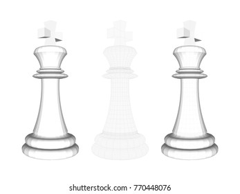 Visual drawing of 3d step difference outstanding black chess isolated on white background, icon vector illustration svg