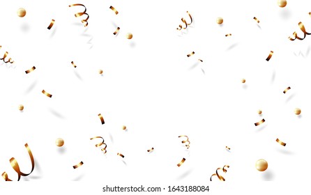 Visual drawing of ad poster banner golden ribbon spread on the celebration, concept festival and beautiful card on white minimal background for vector illustration