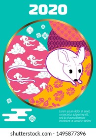 Visual drawing of ad poster to Happy new year or Chinese new year banner with rat.