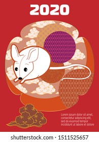 Visual drawing of ad poster to Happy new year or Chinese new year banner with rat.