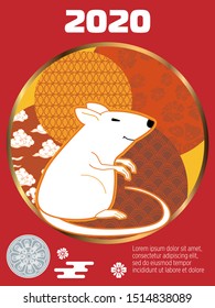 Visual drawing of ad poster to Happy new year or Chinese new year banner with rat.