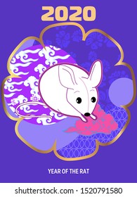 Visual drawing of ad poster to Happy new year or Chinese new year banner with rat.