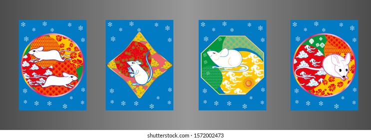Visual drawing of ad poster to Happy new year or Chinese new year banner with rat.