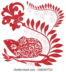 Visual drawing of ad poster to Happy new year or Chinese new year banner with rat.
