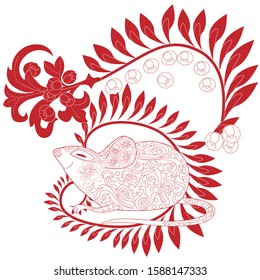 Visual drawing of ad poster to Happy new year or Chinese new year banner with rat.