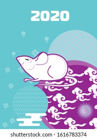 Visual drawing of ad poster to Happy new year or Chinese new year banner with rat.
