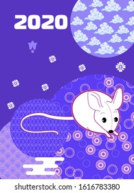 Visual drawing of ad poster to Happy new year or Chinese new year banner with rat.