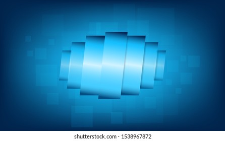 Visual drawing of ads square gradient frame and backdrop display blue screen, concept sale shop 3d graphic entertainment  background for vector illustration