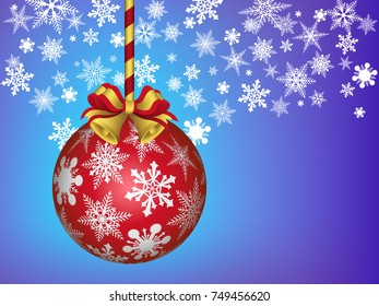 Visual drawing ball of Marry Christmas and New Year greeting beautiful card,nature spring concept on sky light background for vector illustration