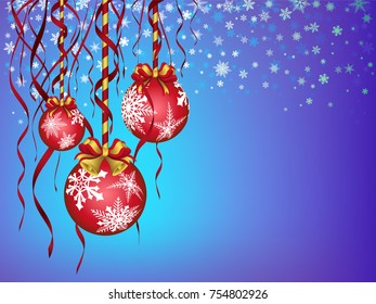 Visual drawing ball of Merry Christmas and New Year greeting beautiful card,nature spring concept on sky light background for vector illustration
