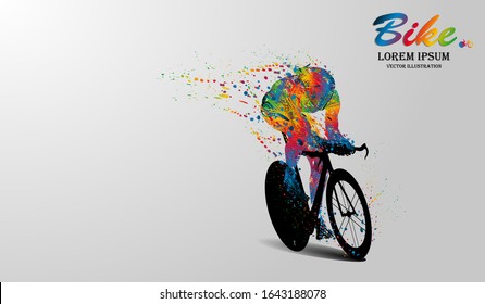 Visual drawing bike fast of speed in bicycle or triathlon game, concept line colorful beautiful design style on white background for vector illustration, logo and exercise sport