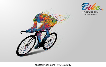 Visual drawing bike fast of speed bicycle in triathlon game, concept line colorful beautiful design style on white background for vector illustration, logo and exercise sport