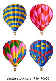 Visual drawing colorful hot air balloons isolated white background  icon vector illustration
