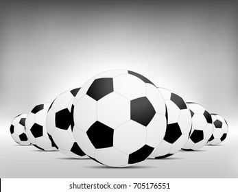 Visual drawing football with black and white background for vector illustration