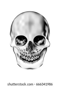 Visual drawing for human skull on black and white background of illustrator , The human anatomy skull for education