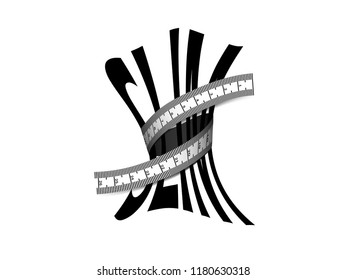 Visual drawing of measuring tape surround slim text, concept health care with weight loss by fitness, model decorate on t-shirt on white background for vector illustration