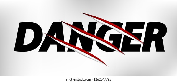 Visual drawing of paper pictograph logo "DANGER" text at cut with slogan t-shirt design fashion young trendy isolated on white background of vector illustration 8