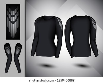 Visual drawing set of elastic stylish clothes, firmly compressed for men and women trendy fashion clothes collage athletes use fitness , flat lay, beautiful design style for vector illustration set 5