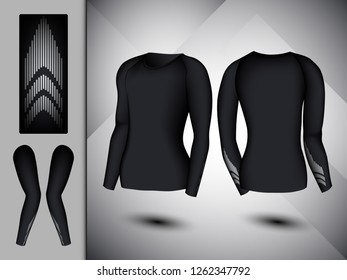 Visual drawing set of elastic stylish clothes, firmly compressed for men and women trendy fashion clothes collage athletes use fitness , flat lay, beautiful design style for vector illustration set 4