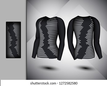 Visual drawing set of elastic stylish body clothes, firmly compressed for men or women trendy fashion clothes collage athletes use fitness, flat lay, beautiful design style for vector illustration 9