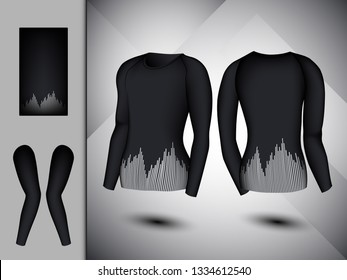 Visual drawing set of elastic stylish body clothes, firmly compressed for men or women trendy fashion clothes collage athletes use fitness, flat lay, beautiful design style for vector illustration 10