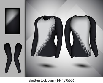 Visual drawing set of elastic stylish body clothes, firmly compression for men or women trendy fashion clothes collage athletes use fitness, flat lay, beautiful design style for vector illustration 14