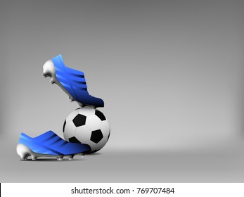 Visual drawing of shoe stud and football beautiful on black and white background for minimal and copy space, for vector illustration, exercise soccer sport concept