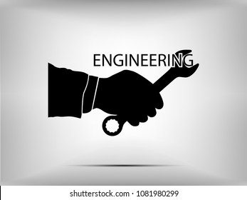 Visual drawing silhouettes of logo construction industry engineer for worker team to work safety with business concept with to vector illustration