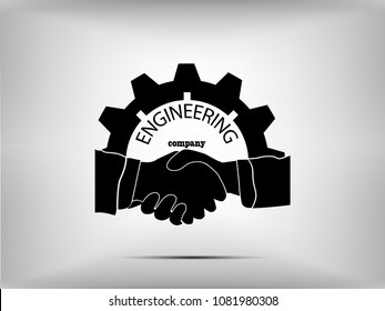 Visual drawing silhouettes of logo construction industry engineer for worker team to work safety with business concept with to vector illustration