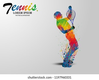 Visual drawing tennis sport at fast of speed on stadium, the winner game, colorful beautiful design style on white background for vector illustration, exercise sport concept
