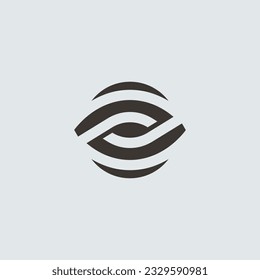 Visual dynamic logo eyes simple geometric design