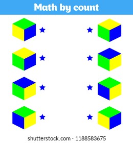  Visual Educational Game for children. Worksheet for preschool kids. Vector illustration.