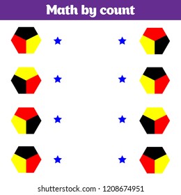 Visual Educational Game for children. Worksheet for preschool kids. Vector illustration.