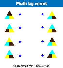  Visual Educational Game for children. Worksheet for preschool kids. Vector illustration.