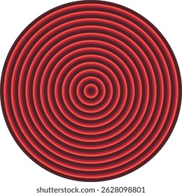 Visual effect created by brown, maroon, orange and red circles getting progressively smaller