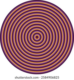 Visual effect created by shades of purple and orange circles getting progressively smaller