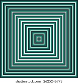 Visual effect created by white and green squares getting progressively smaller