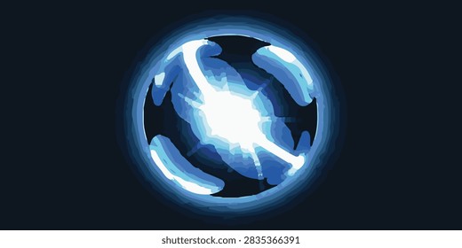 A visual effect in the form of an energy sphere or magic shield, featuring a 2D cel-shaded art style.