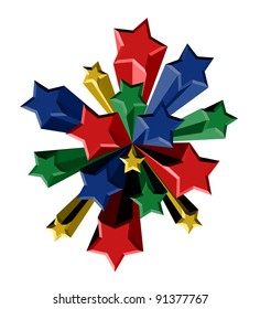 Visual effect of many color stars