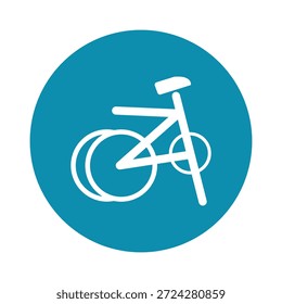Elemento visual: uma silhueta branca representando uma bicicleta dobrada.

Cor e forma: dentro de um círculo turquesa.

Significado: Tipicamente usado no transporte público para indicar áreas onde os passageiros podem transportar ou armazenar bicicletas dobráveis.
