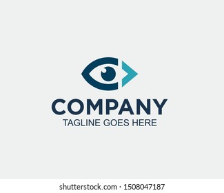 visual eye and arrow direct logo design template