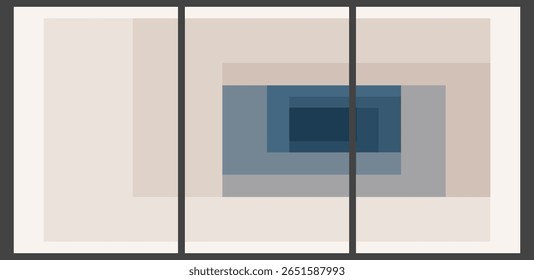 Visual Focus Gradient: Serene Blue and Beige Layers with Lines – Contemporary Pattern for Presentations , Web.Abstract wallposter. 24x36 inches size of each one.