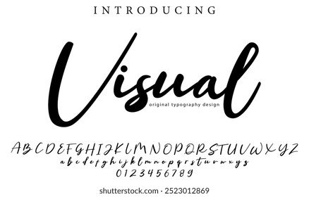 Visual Font Stylish brush painted an uppercase vector letters, alphabet, typeface