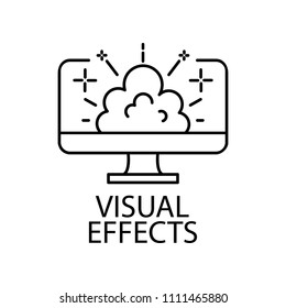 visual game effects outline icon. Element of gaming outline icon for mobile concept and web apps. Thin line visual game effects outline icon can be used for web and mobile on white background