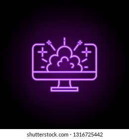visual game effects outline icon. Elements of Game development in neon style icons. Simple icon for websites, web design, mobile app, info graphics
