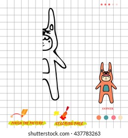 Visual game for kids with cartoon boy. Fold missing puzzle.
