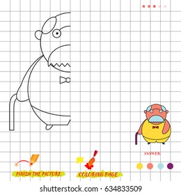 Visual game for kids. Fold missing puzzle cartoon grandfather